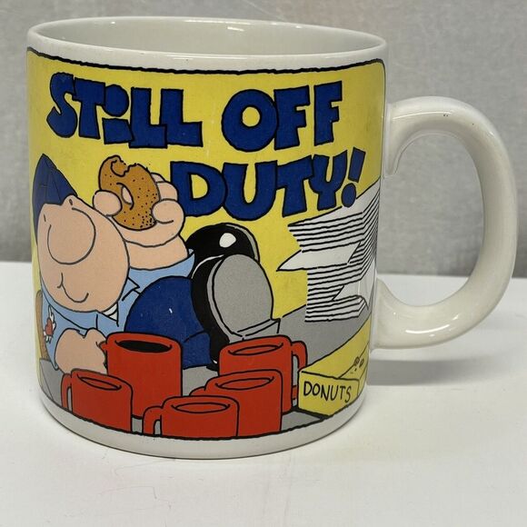 Vintage Ziggy 'Still Off‎ Duty' Funny Air Force Coffee Mug with Donuts Cartoon - Picture 1 of 5
